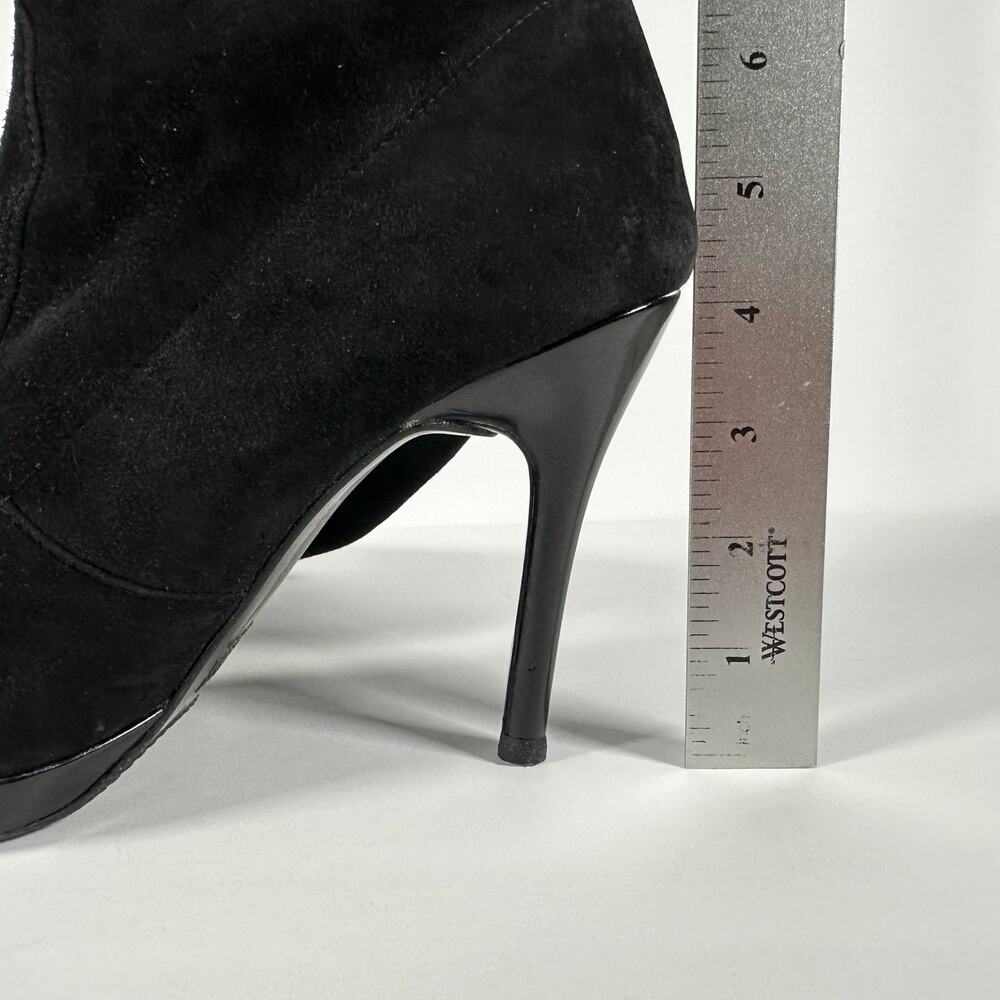 STUART WEITZMAN Black Stiletto Heel, Suede, Knee High Boots - Picture 12 of 13